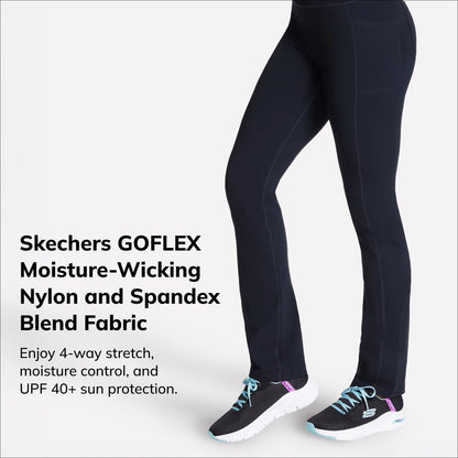 Skechers Women's Go Walk High Waisted Pant Joy – 4-Way Stretch, Moisture-Wicking, Layered Waistband, Black, Medium