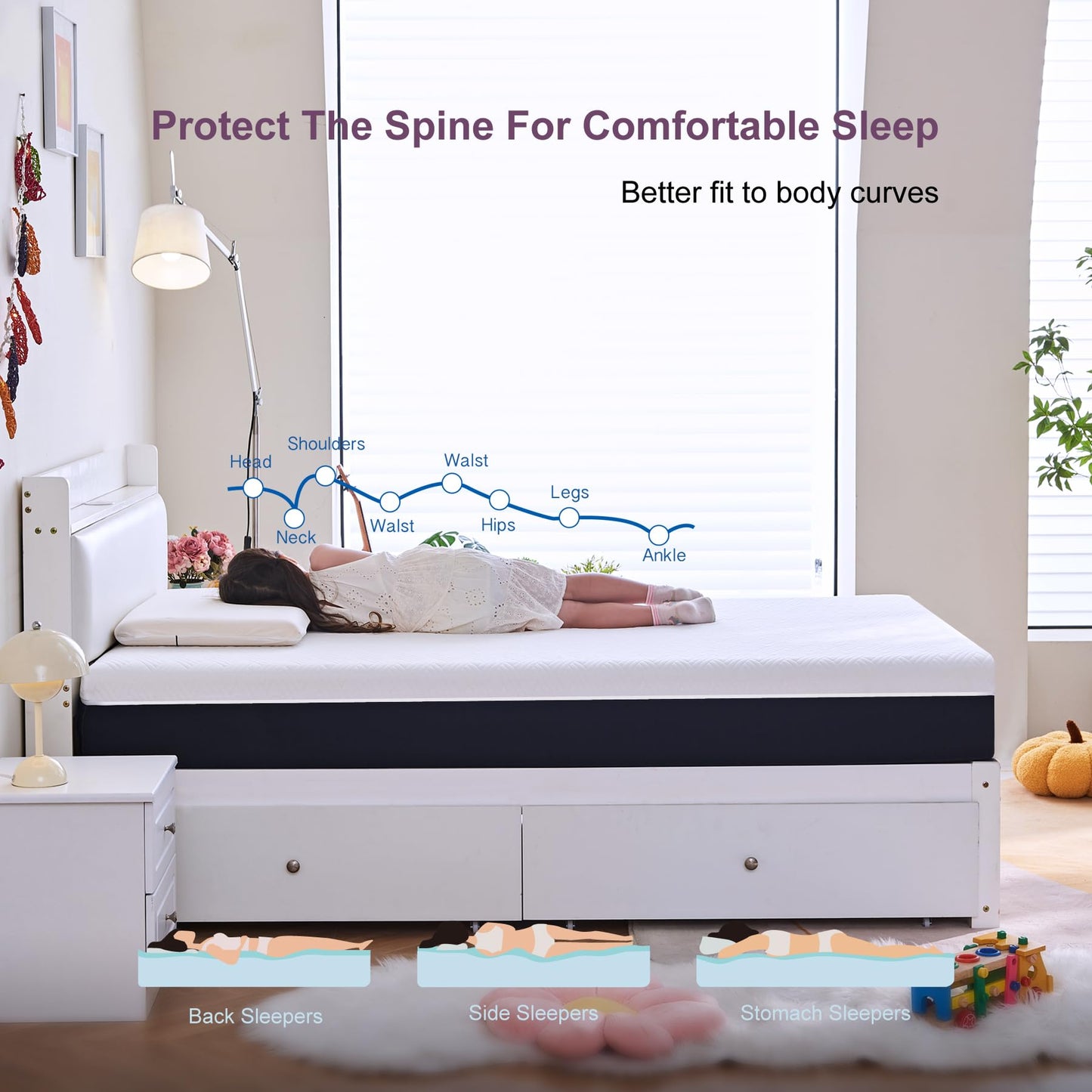 KOPEECHO Twin Size Mattress, 6 Inch Gel Memory Foam Mattresses, Medium Firm for Cool Sleeping, Pressure Relief, Easily Replaceable,CertiPUR-US Certified Colchón in a Box