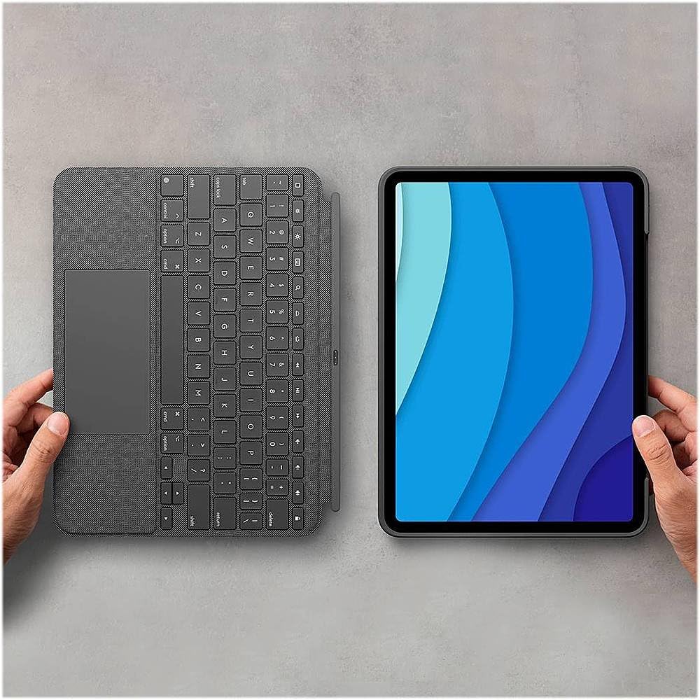 Logitech Combo Touch iPad Pro 11-inch (1st, 2nd, 3rd, 4th gen - 2018, 2020, 2021, 2022) Keyboard Case - Detachable Backlit Keyboard, Click-Anywhere Trackpad - Oxford Gray; USA Layout