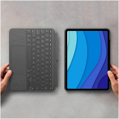 Logitech Combo Touch iPad Pro 11-inch (1st, 2nd, 3rd, 4th gen - 2018, 2020, 2021, 2022) Keyboard Case - Detachable Backlit Keyboard, Click-Anywhere Trackpad - Oxford Gray; USA Layout