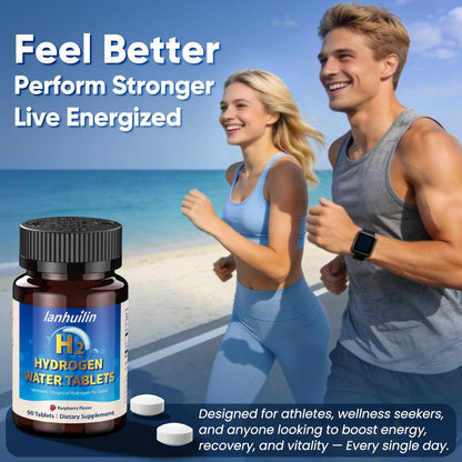 Molecular Hydrogen Tablets for Drinking Water, Hydrogen Water Tablets with 150mg Magnesium, Generates Up to 10 PPM H2 Hydrogen, Antioxidant Support for Cellular Energy & Healthy Aging, 90 Tablets