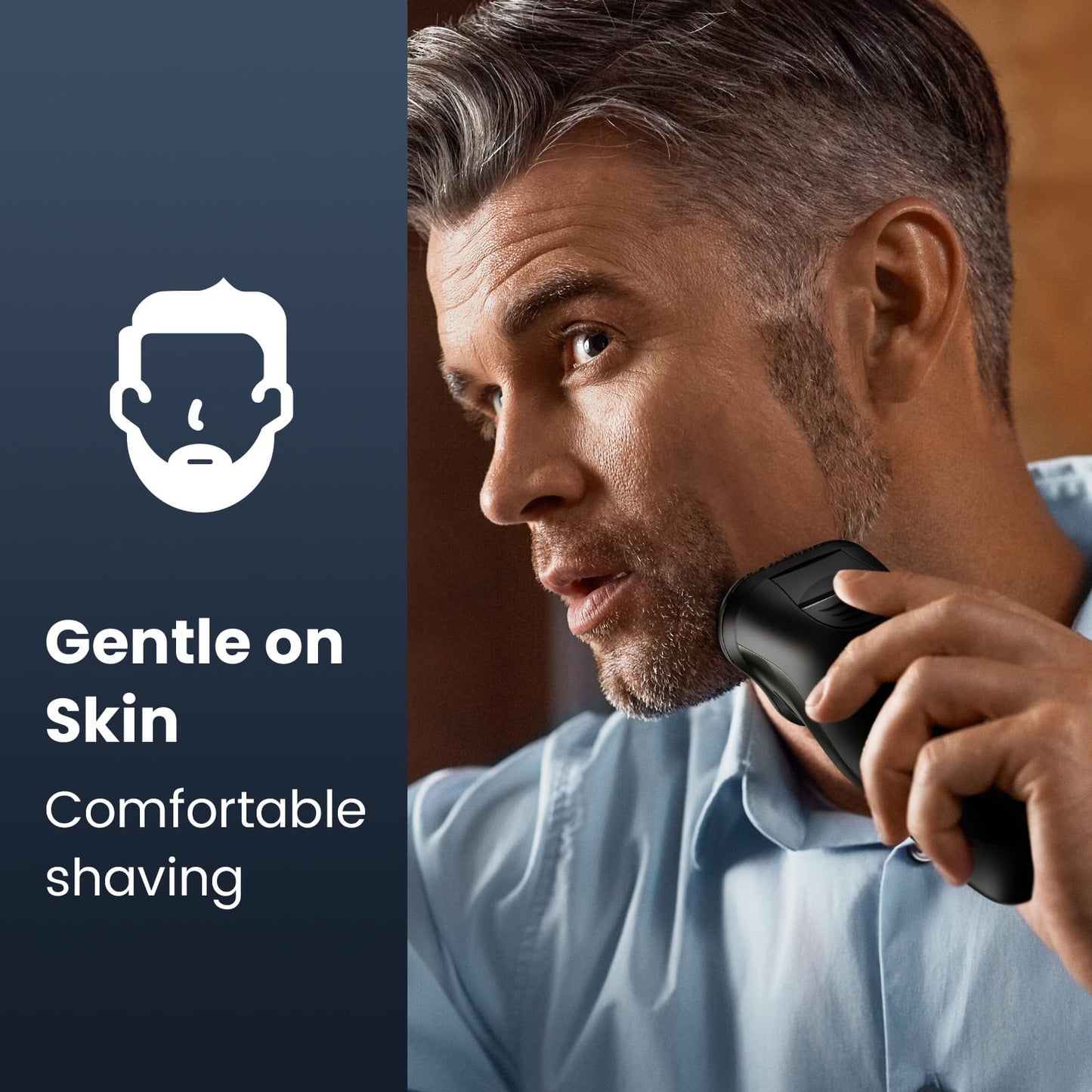 Electric Razor for Men Cordless: Wet/Dry Rotary Shaver Waterproof - USB Fast Charging & Sensitive Skin Care - Pop up Trimmer & Precision Blades