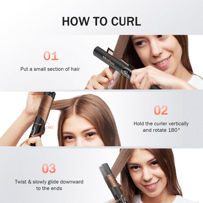 MiroPure Flat Iron Hair Straightener, 1 Inch Titanium Plates Hair Straightener with 15S Heat-up, Professional MCH Ceramic Negative Ion Hair Iron Dual Voltage for Women Hair with Auto Shut-Off