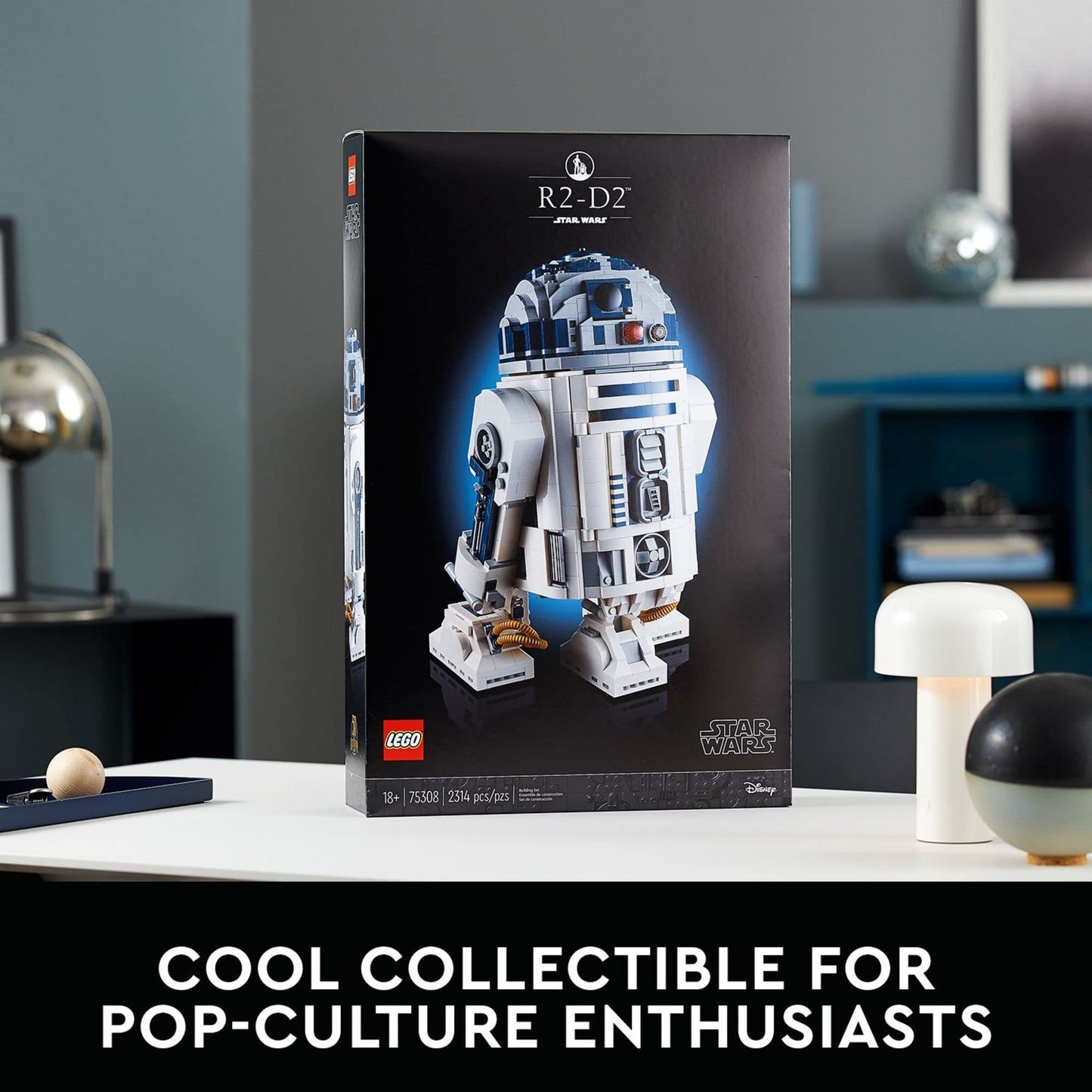 LEGO Star Wars R2-D2 Building Set - Collectible 3D Puzzle for Adults, Ages 18+ - Display for Room or Office Desk - Info Plaque Included - Gift Idea for Fans - 75308
