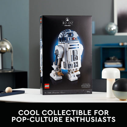 LEGO Star Wars R2-D2 Building Set - Collectible 3D Puzzle for Adults, Ages 18+ - Display for Room or Office Desk - Info Plaque Included - Gift Idea for Fans - 75308