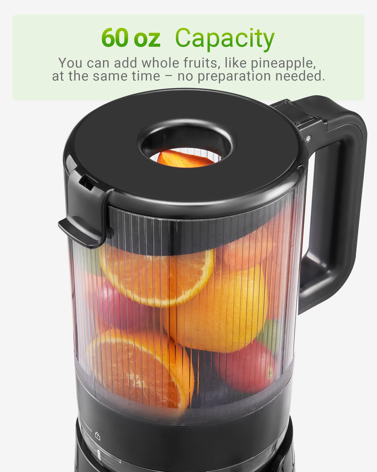 TUUMIIST Juicer Machines, Cold Press Juicer with 5.3" Extra Large Feed Chute Fit Whole Fruits & Vegetables Easy to Clean, High Juice Yield, BPA Free (Black)