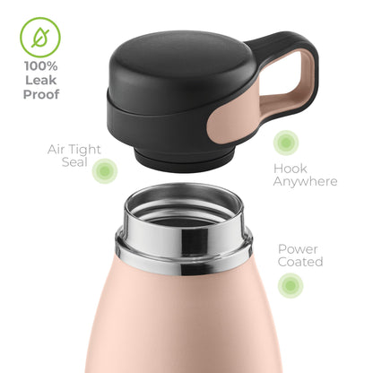 SipX™ Triple-Insulated Stainless Steel Water Bottle - 32oz. With Cover Lid, BPA-Free Reusable Insulated Water Bottle Keeps Cold For 24 Hours, (Pink)