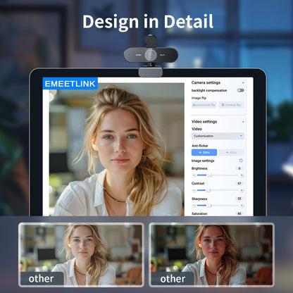 EMEET NOVA 4K Webcam for PC - Ultra 4K HD, PDAF Autofocus, Dual Noise-Cancelling Mics, 73° FOV, Auto Light Correction, USB Plug&Play, Privacy Cover, Ideal for High-End Business Meetings&Live Streaming