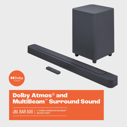 JBL Bar 500: 5.1-Channel soundbar with MultiBeam™ and Dolby Atmos®, Black