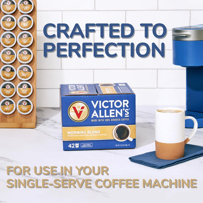 Victor Allen's Coffee Variety Pack (Morning Blend, 100% Colombian, Donut Shop Blend, and French Roast), 42 Count, Single Serve Coffee Pods for Keurig K-Cup Brewers
