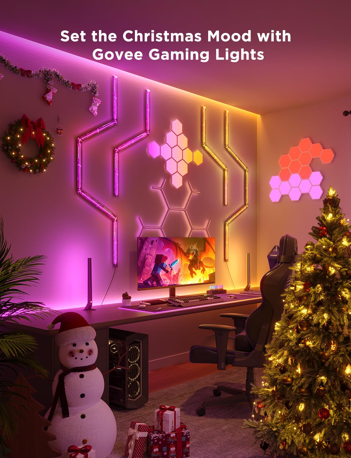 Govee Glide Hexa Light Panels, RGBIC Hexagon LED Wall Lights, Wi-Fi Smart Home Decor Creative Wall Lights with Music Sync, Works with Alexa Google Assistant for Indoor Decor, Gaming Decor, 10 Pack