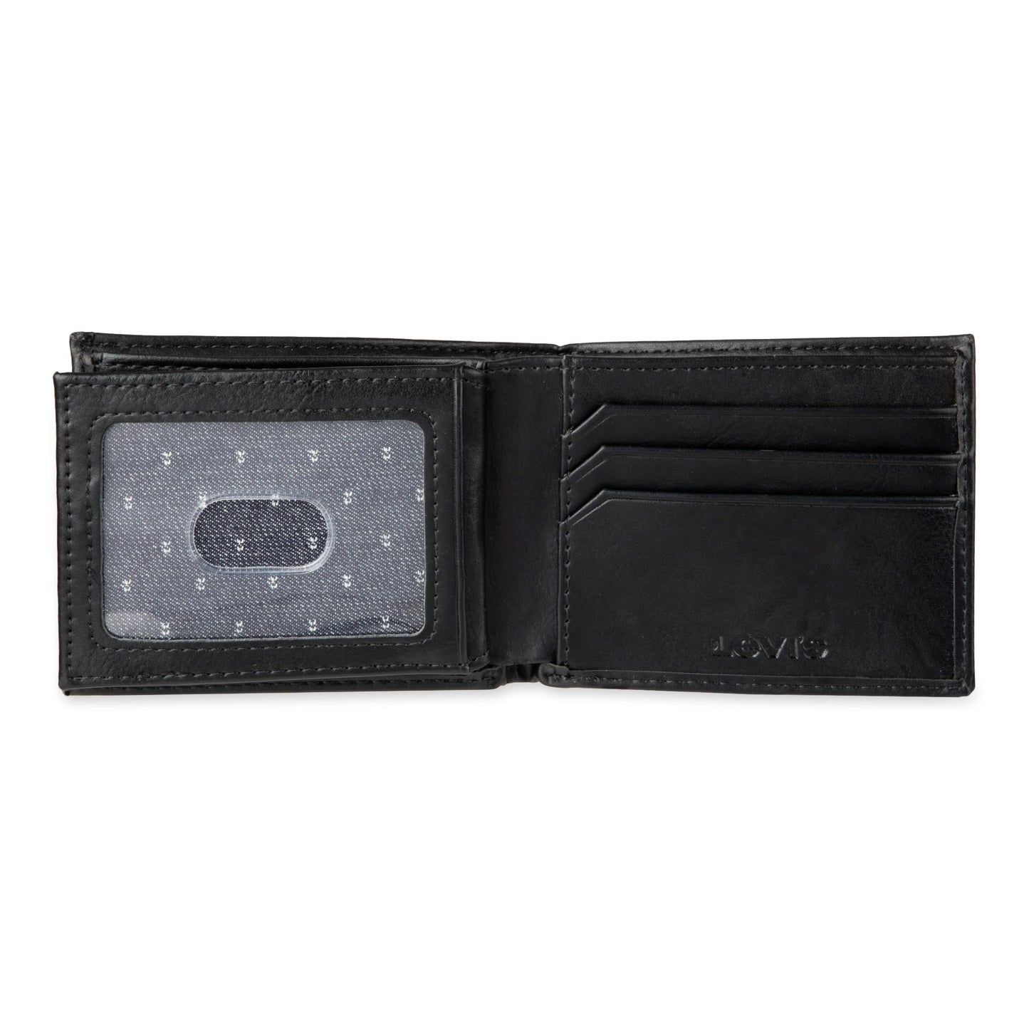 Levi's Men's Extra Capacity Slimfold Wallet, Charcoal Black, One Size