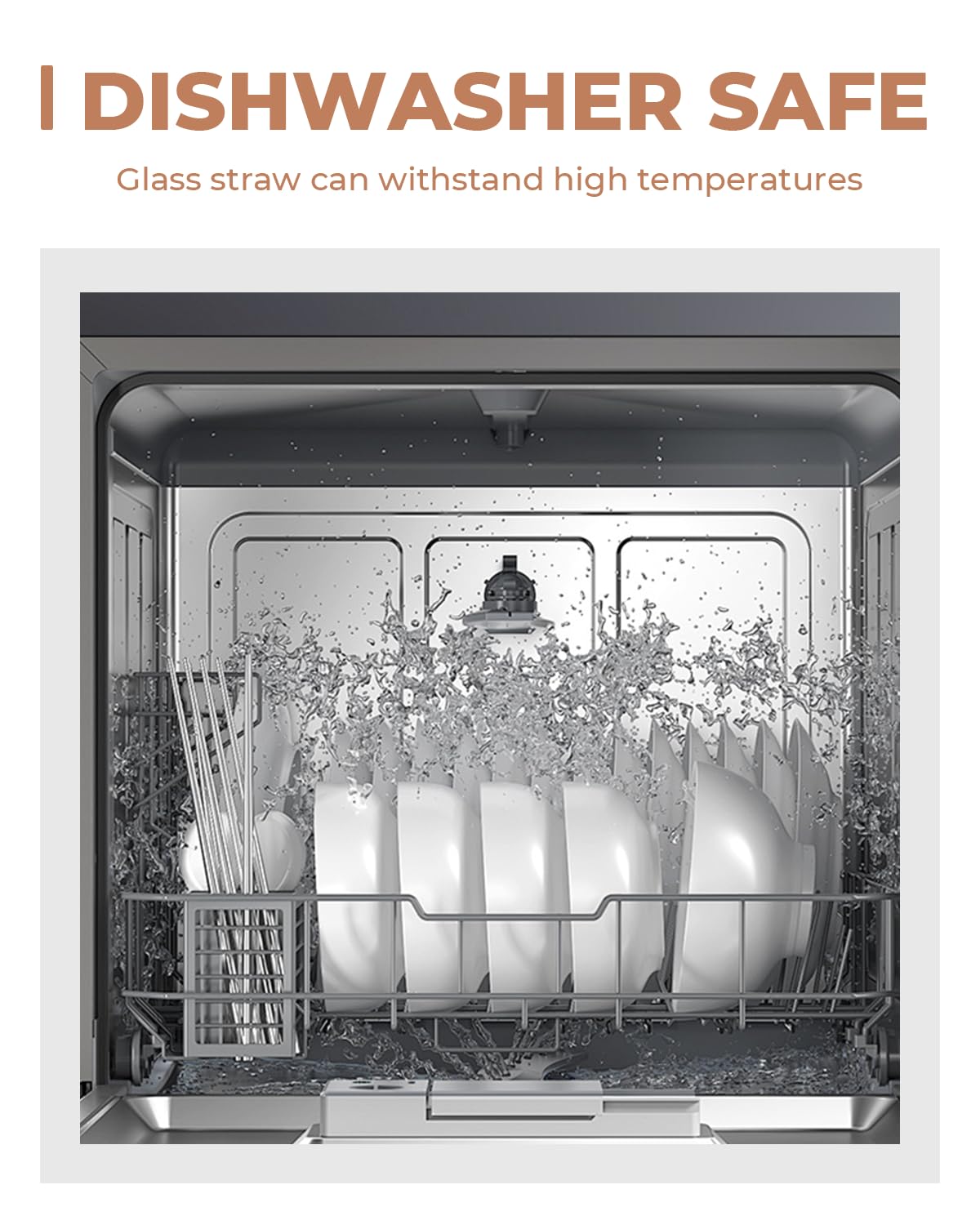 Foogwee® 20 Packs Reusable Glass Straws Set, 8.5'' x 10mm Clear Drinking Straws for Smoothies, Shakes, Coffee, Juice, Sodas, Milk, Tea, Cocktails, Set of 8 Straight and 8 Bent with 4 Cleaning Brushes