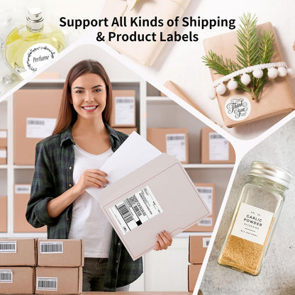 Gloryang Bluetooth Thermal Shipping Label Printer, 4X6 Inkless Label Machine for iOS, Android, Laptop, Wireless Printer for Small Business, Compatible with Amazon, UPS, Shopify, Pink