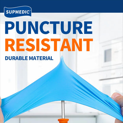 Supmedic Medical Nitrile Exam Gloves, Latex-Free, Powder-Free, Food Safe, Cooking Food Prep, Disposable Gloves, Blue, 100 Pcs (Medium)