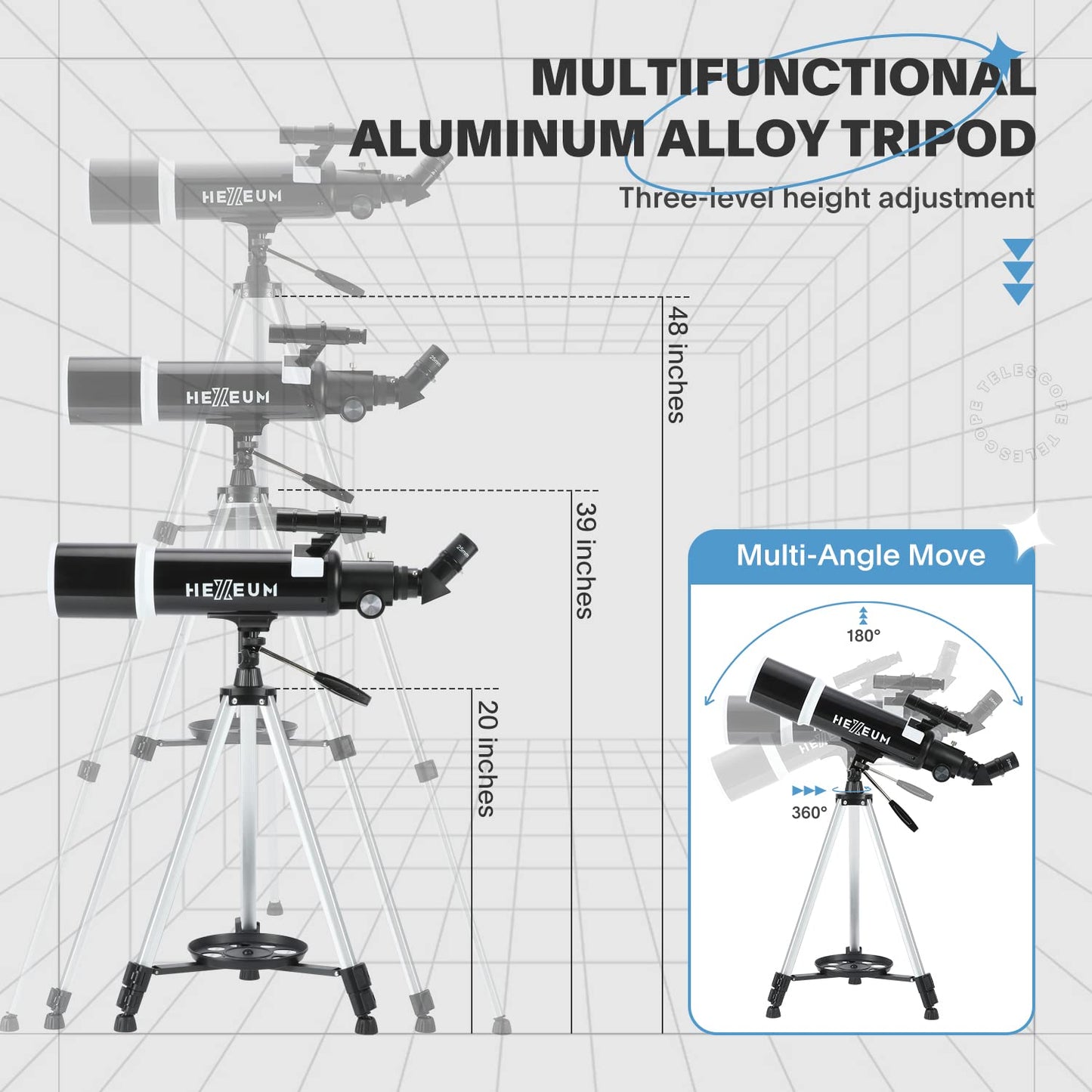 Telescope for Adults & Beginner Astronomers - 80mm Aperture 600mm Fully Multi-Coated High Transmission Coatings with AZ Mount Tripod Phone Adapter, Carrying Bag, Wireless Control.