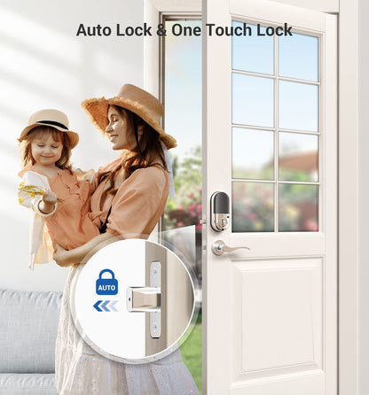 Veise Smart Lock, Fingerprint Door Lock, 7-in-1 Keyless Entry Door Lock with App Control, Electronic Touchscreen Keypad, Smart Deadbolt, Biometric Smart Locks for Front Door, Satin Nickel