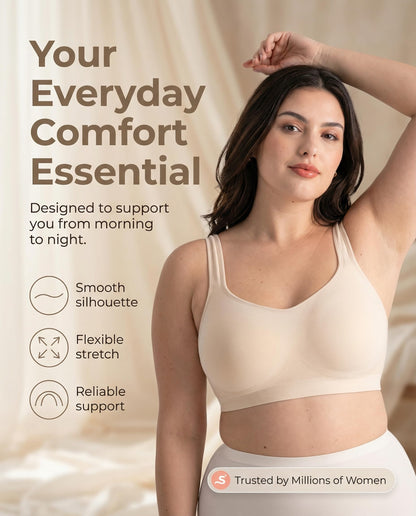 SHAPERMINT Wireless Bras for Women No Underwire – Small to Plus Size Bralettes with Support and Natural Lift