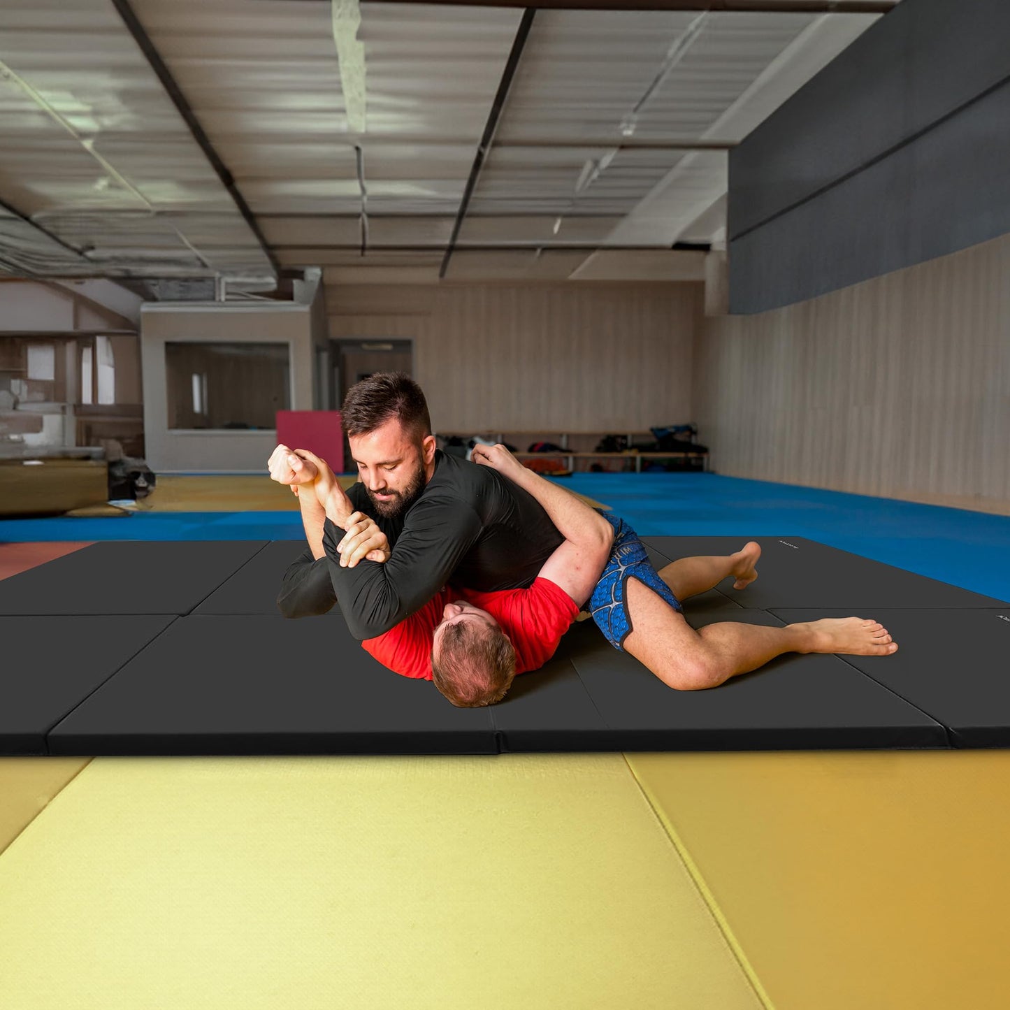 BalanceFrom 10x4 Feet 4-Panel Folding Gymnastics Mat – 2-Inch Thick Pad with Vinyl Surface and Carrying Handles for Tumbling, Yoga, Pilates, Home Workouts, and Martial Arts