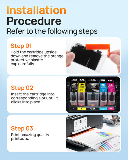 E-Z Ink Compatible Tr8620a Ink Cartridge Replacement for Canon PGI-280XXL CLI-281XXL 280 XXL 281 XXL Compatible with TR8520 TR8620a TR8620 TS702a TS9520 TS9521C TR8520 TS6220 TS6320 TS8220 (5 Pack)