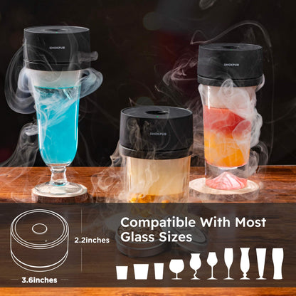 SMOKPUB Electric Whiskey Smoker Kit Built-in Lighter, No Butane Needed, Rechargeable Cocktail Smoker Kit with 6 Wood Chips, Old Fashioned Drink Smoker Kit, Bourbon Whiskey Gifts for Men,Dad,Husband