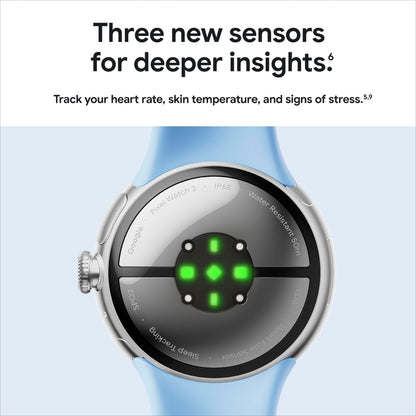 Google Pixel Watch 2 (Previous Model) with the Best of Fitbit - Heart Rate Tracking, Stress Management, Safety Features - Android Smartwatch - Matte Black Aluminum Case - Obsidian Active Band - LTE