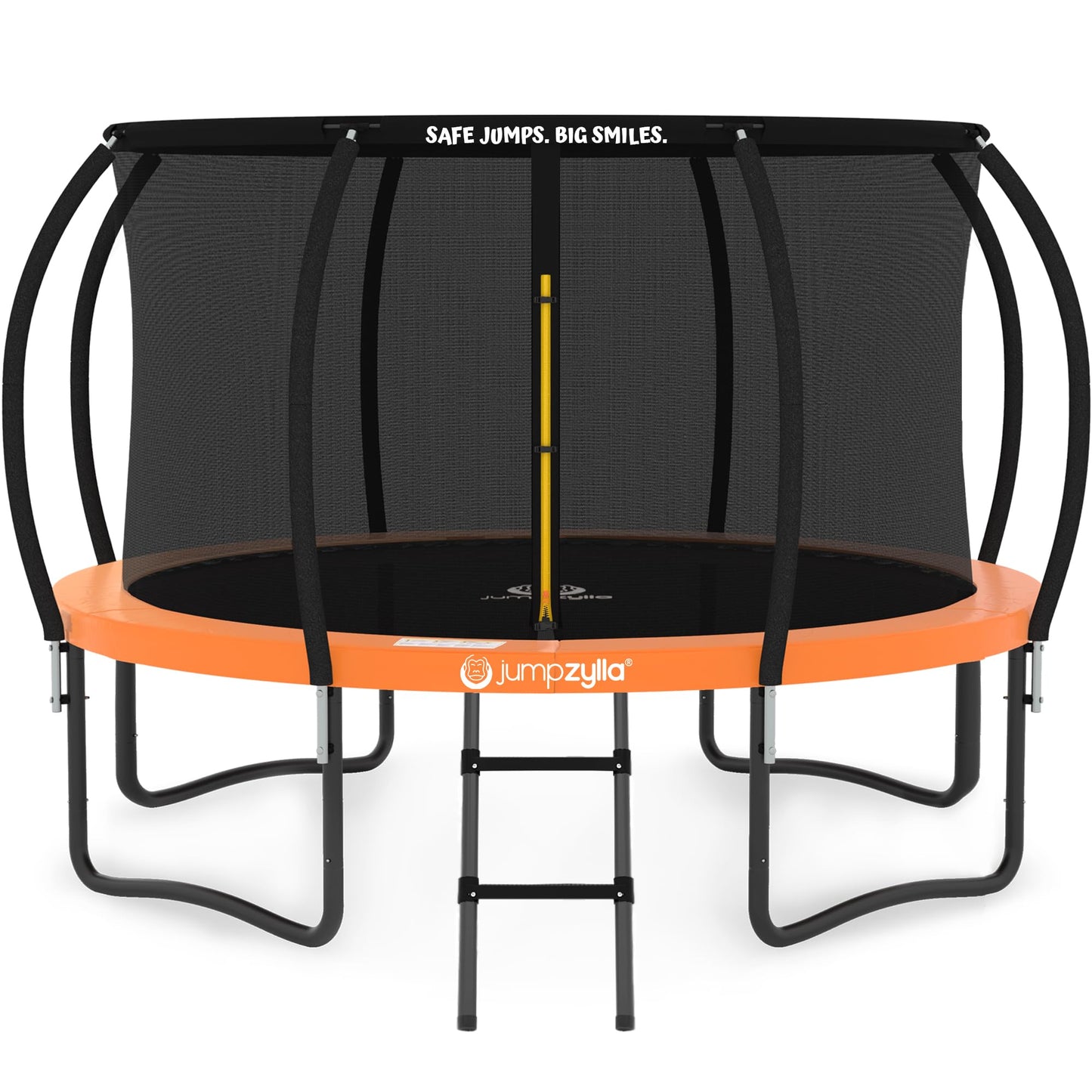 JUMPZYLLA Trampoline Outdoor 8FT 10FT 12FT 14FT 15FT 16FT with Enclosure and Ladder, ASTM Approved Recreational Trampoline for Kids and Adults, Anti-Rust Coated Frame