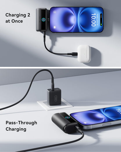 INIU Mini Portable Charger, 5500mAh Power Bank with Build-in USB-C Connector, 22.5W PD Fast Charging USB C in&Out Battery Pack, External Phone Charger for iPhone 16/15, Samsung S23 S22, Google etc