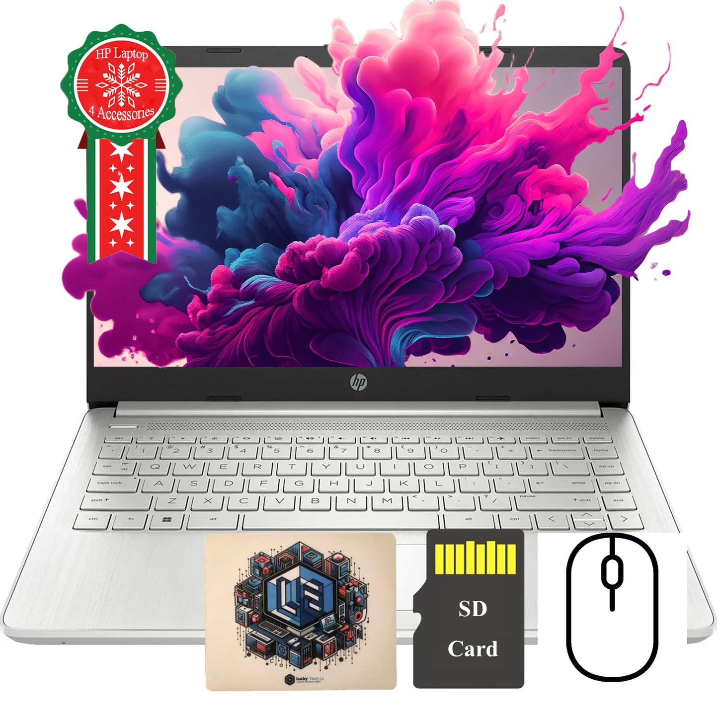 HP Portable Student Business Laptop - 3 Free Bundles, Win 11 Pro, Microsoft 365, Ultral Light and Thin, 14" HD Display for Student, Work, 16GB DDR4, 384GB Storage(128GB eMMC+256GB Card), Intel 4-Core