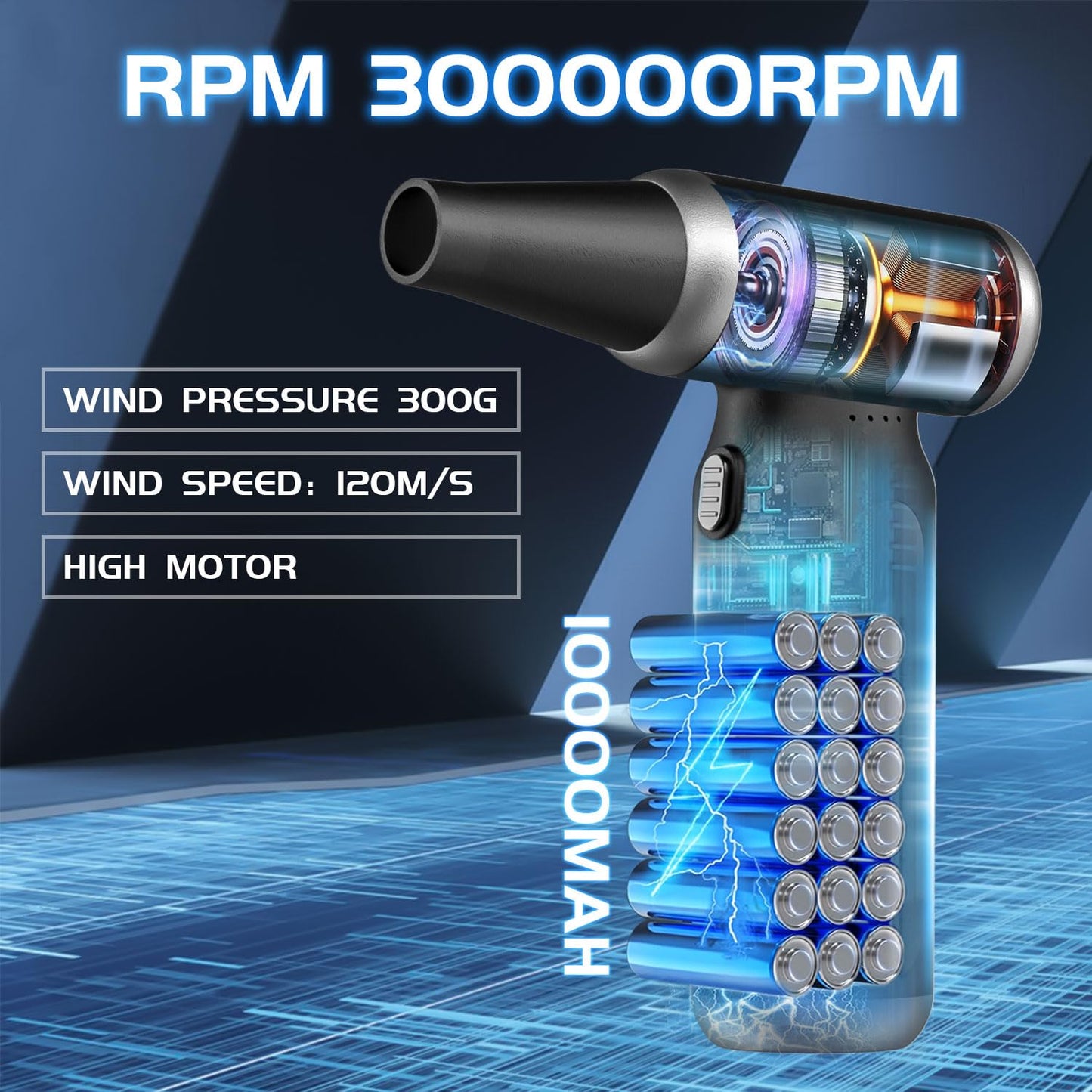 Compressed-Air-Duster-Blower-Fan-pc Duster Electric 300000RPM- Replace Compressed air can-Keyboard Clean-car Cleaning Kits-Turbo Fan-Car Dryer air Blower-Jet Fan-No air Canned dusters for Cleaning