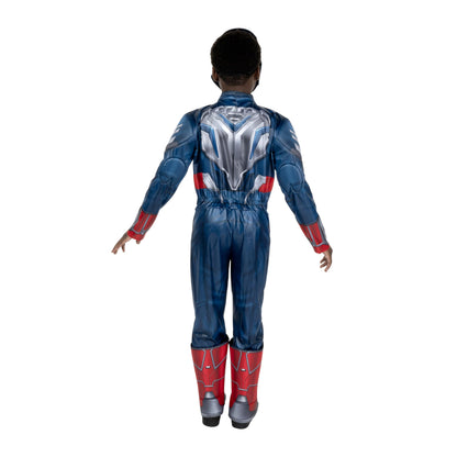 MARVEL Captain America Official Youth Halloween Costume - Premium Quality Padded Jumpsuit with Plastic Mask (L)