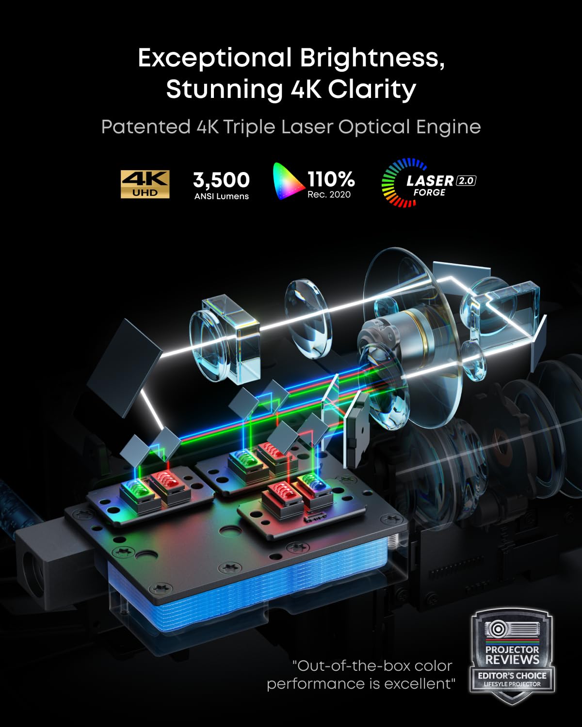 Nebula X1 4K Laser Projector, 3,500 ANSI Lumens, Dolby Vision