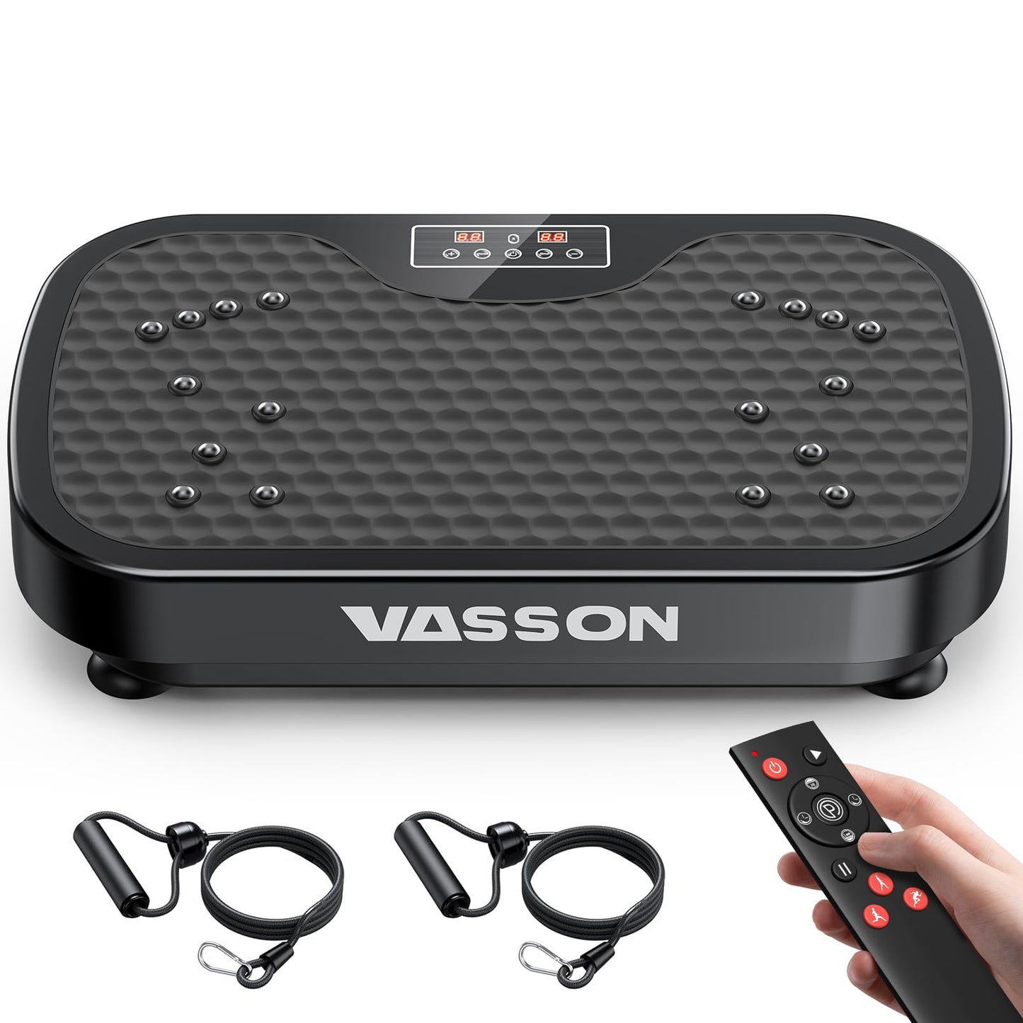 Vasson Vibration Plate Exercise Machine, Power Vibrating Shake Platform for Lymphatic Drainage, Whole Body Vibrate Waver Fitness, Full Body Shaking Board for Home Workouts, Weight Loss, Women-Black