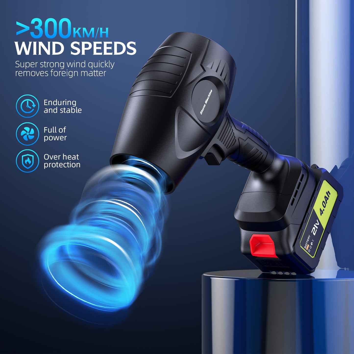 Electric-Cordless-Leaf-Blower - 400000RPM Handheld Leaf Blower - 2 X 4.0Ah Batteries and Charger Included, Lightweight Leafs Blower for Patio Cleaning