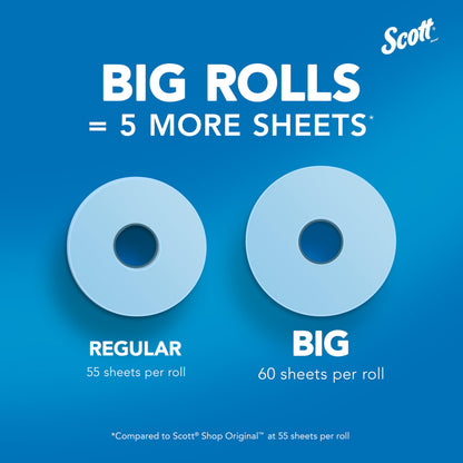 Scott® Shop Towels Original™ (55990), Blue Shop Towels, Big Rolls, 4 Packs of 6 Rolls, 11"x9.4" sheets, (60 Towels/Roll, 24 Rolls/Case, 1,440 Towels/Case)