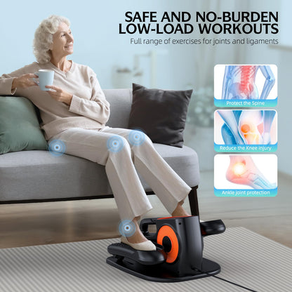 DUREXO Under Desk Elliptical, Ellipse Leg Exerciser While Sitting for Seniors, Quiet Portable Electric Seated Pedal Exerciser with Remote Control and 12 Adjustable Speeds for Home Office