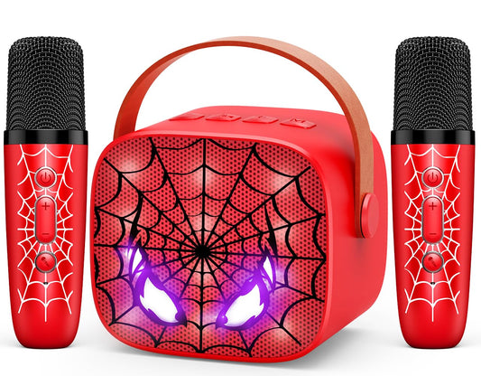 Mini Karaoke Machine Toys Gifts: Kids Toys Easter Birthday Gifts for 4 5 6 7 8 9 Years Old Girl Boy LED Portable Bluetooth Speaker with 2 Wireless Microphone Girl Boy Kid Adult Gift Toy Age 3-12+