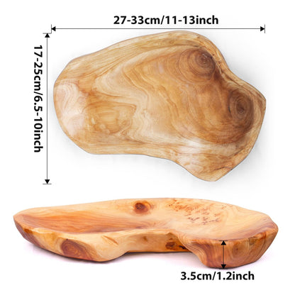 Shallow Wood Fruit Bowl Root Wood Dish Wood Fruit Platter Hand Carved Decor