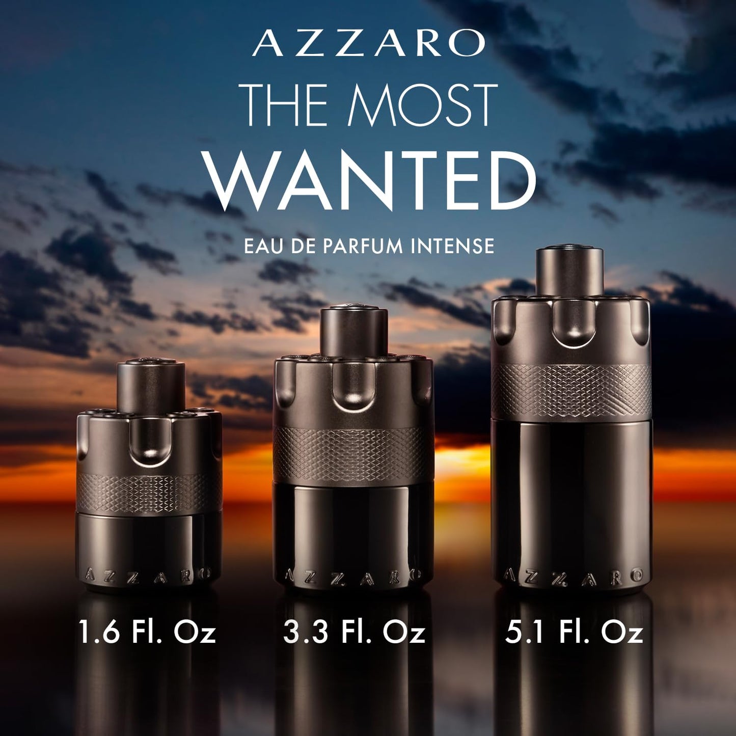 Azzaro The Most Wanted Eau de Parfum Intense - Long Lasting Woody Ambery Spicy Fougère Cologne for Men - With Notes of Bold Woody Accord, Spicy Cardamom, and Addictive Toffee Accord - 3.3 Fl Oz