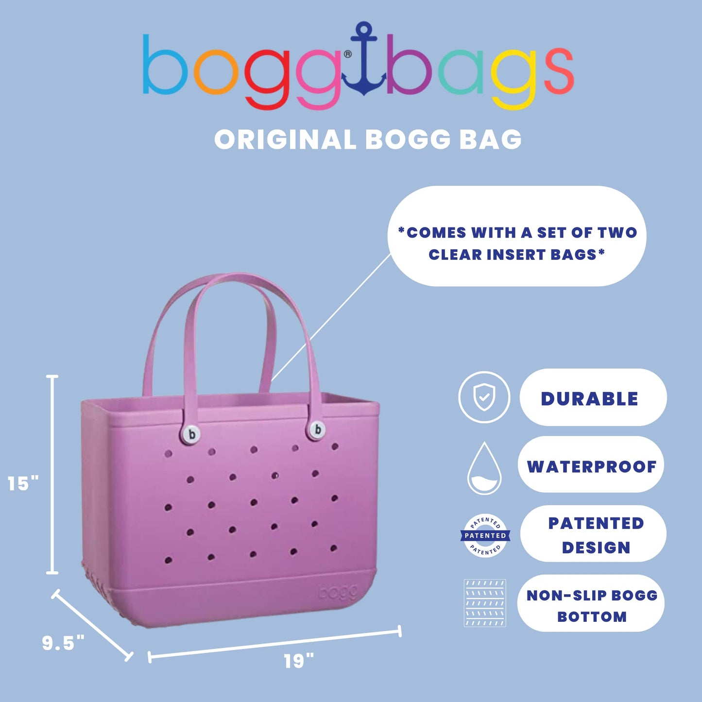 BOGG BAG Original Extra Large Tote Bag for Beach, Pool, Boat. Lightweight Waterproof Washable Durable All Purpose Tote Bag