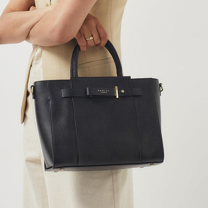 RADLEY London Islington Way Women's Medium Leather Ziptop Satchel Bag, Black