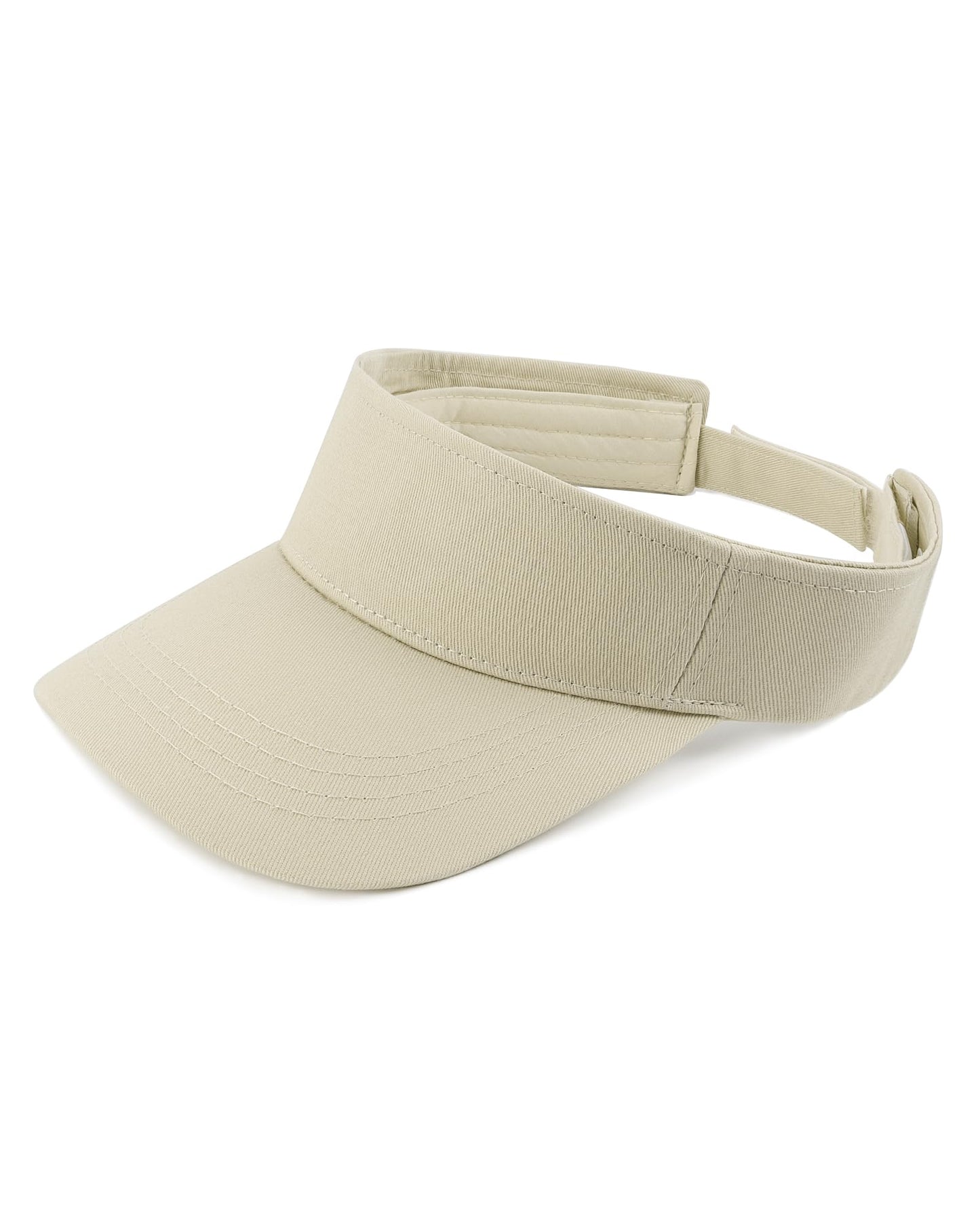 Zylioo Extra Small Sun Visor Hats,Summer Breathable Visor Cap,UV UPF Packable Travel Visor for Heads 21"-21.5" Beige