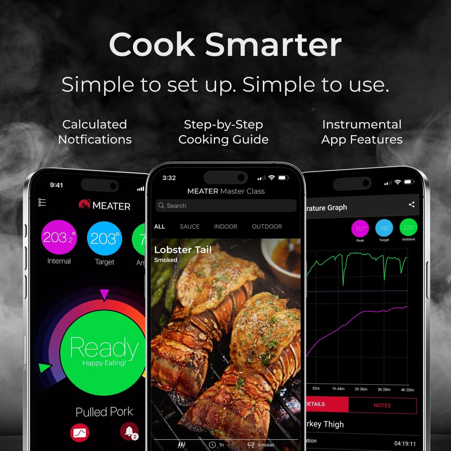 MEATER Pro: Smart Bluetooth Wireless Meat Thermometer Digital | 1000°F Heat Resistance | Long Range | Certified Accuracy | BBQ, Oven, Grill, Smoker, Air Fryer, Deep Fryer | 50+ Recipes in App