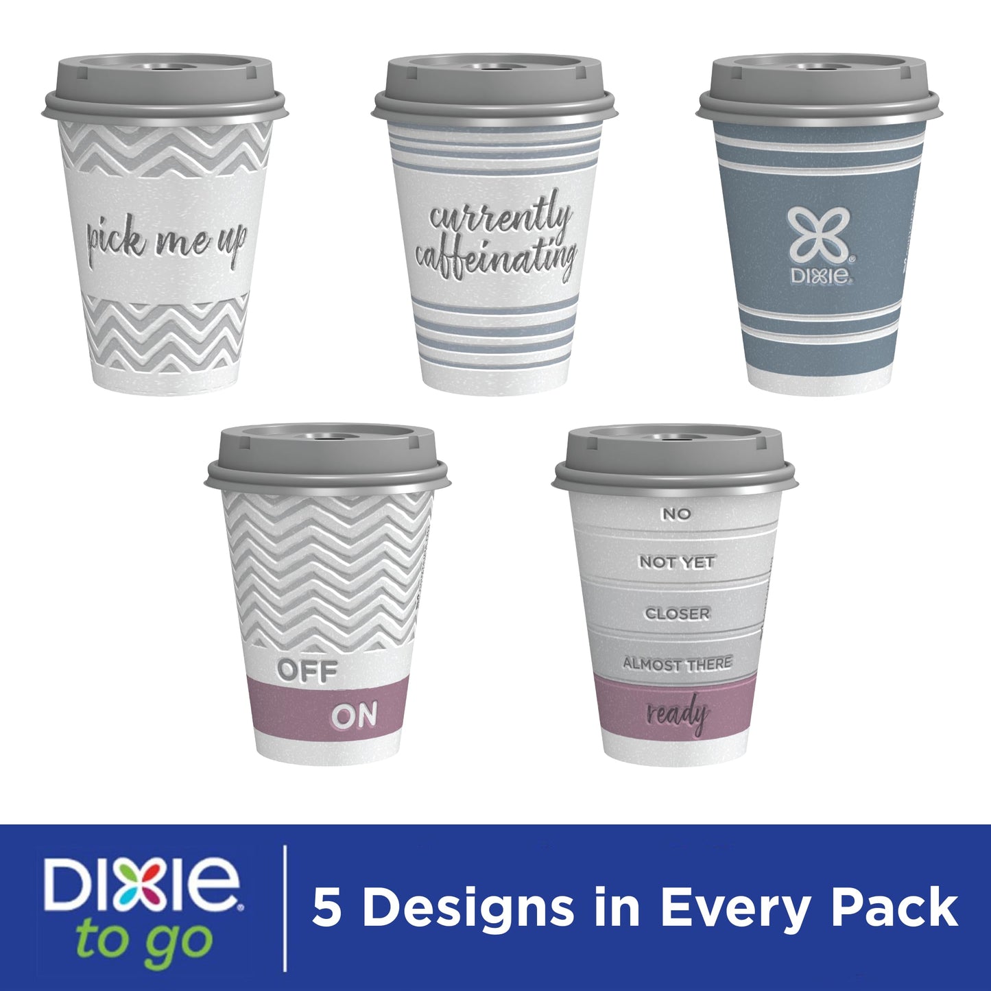 Dixie To Go Medium Paper Coffee Cups With Lids, 12 Oz, 156 Count, Disposable Cups For On-The-Go Hot Beverages