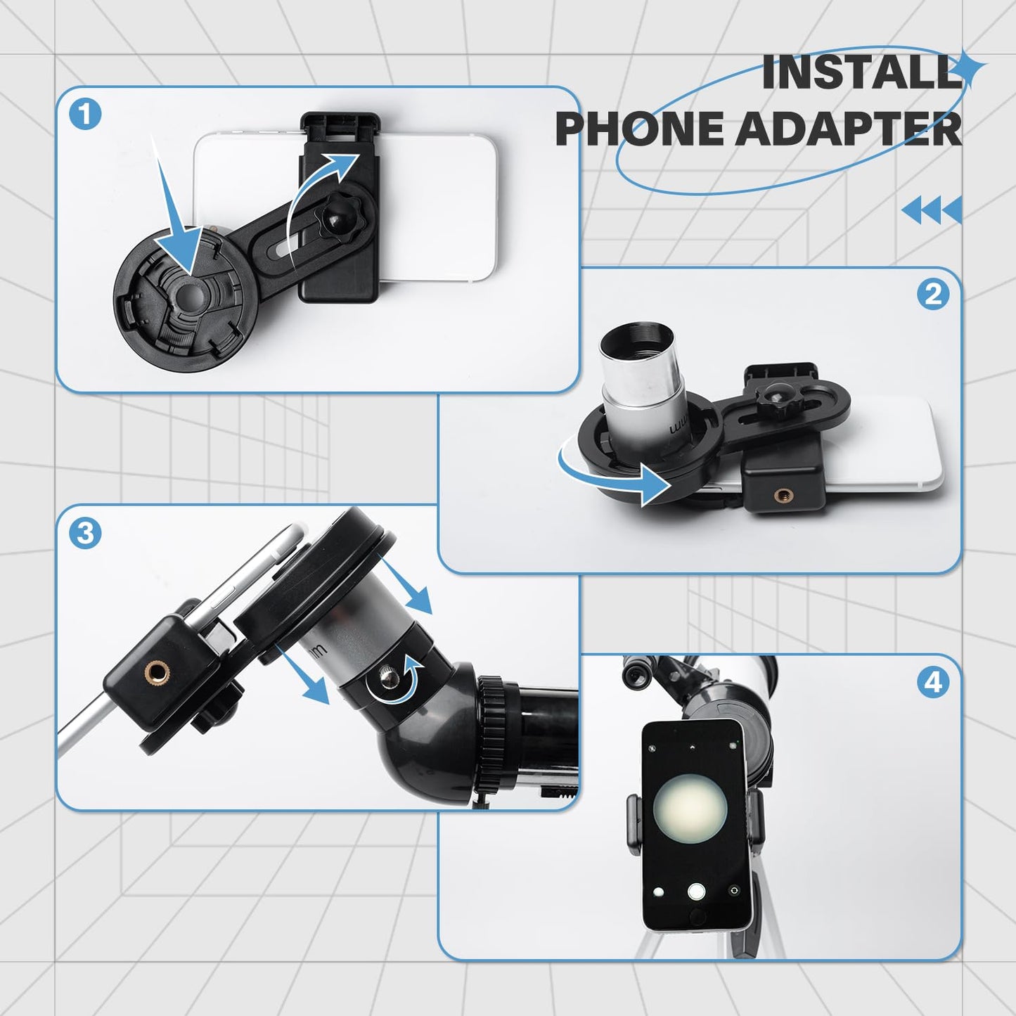 Telescope for Adults & Beginner Astronomers - 80mm Aperture 600mm Fully Multi-Coated High Transmission Coatings with AZ Mount Tripod Phone Adapter, Carrying Bag, Wireless Control.