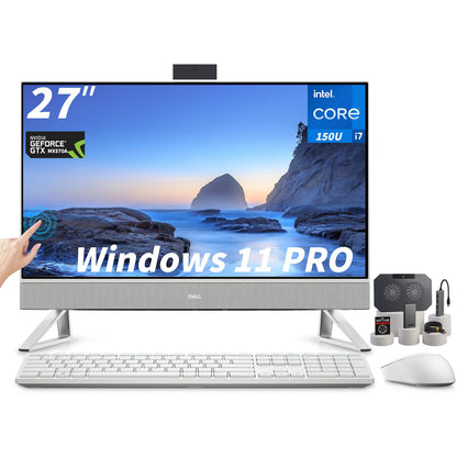 Dell Inspiron 7730 All-in-One Desktop Computer, 27" FHD Touch Screen, Intel Core 7-150U(Up to 5.4 GHz), GeForce MX570A, WiFi 6E, Wireless KB & Mouse, Windows 11 Pro, Accessories(32 GB RAM, 1 TB SSD)