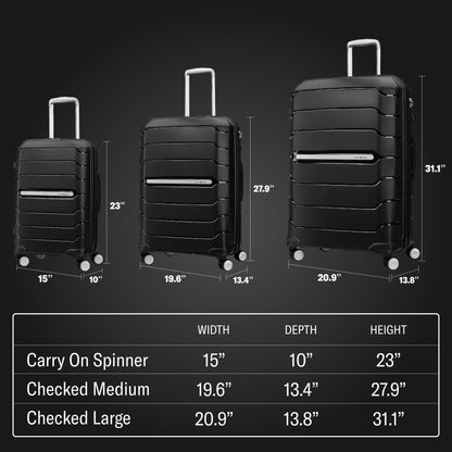 Samsonite Freeform 28-Inch Large Luggage with Dual 360° Spinner Wheels - Checked Suitcase - TSA Lock, Airline-Approved - Lightweight Durable Polypropylene Expandable Hardshell - Navy