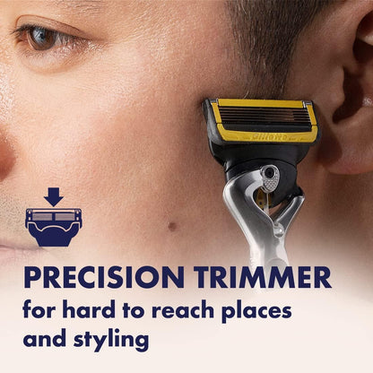 Gillette ProGlide Shield Men's Razor, 5 Bladed Razor, with Precision Trimmer, Comfortglide Lubrication, Glide and Comfort, Handle + 4 Blade Refills