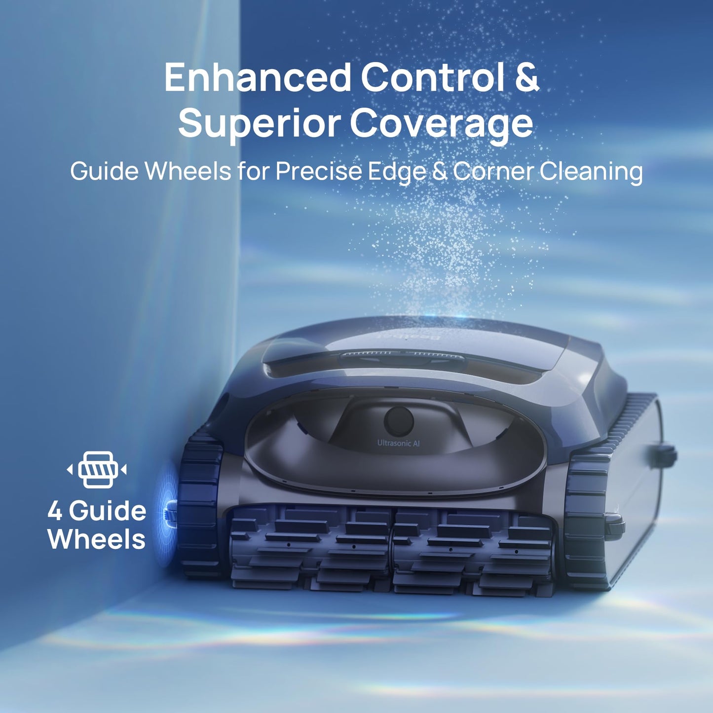 Beatbot AquaSense 2 Cordless Robotic Pool Vacuum Cleaner, Smart Surface Parking, Double-Pass Waterline Scrubbing, Cleans Floor, Walls, and Waterline, Above & In-Ground Pools up to 3,230 sq.ft - Blue