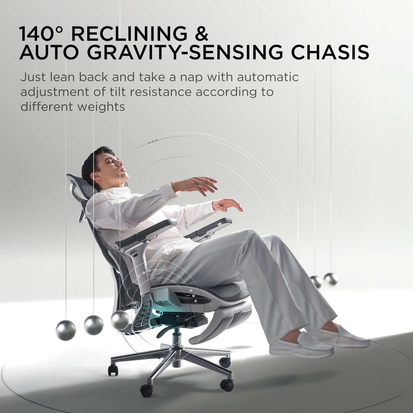 Hbada E3 Pro Ergonomic Office Chair, Big and Tall Office Chair - with 3-Zone Dynamic Lumbar Support, 4D Adjustable Headrest, 6D Adjustable Armrests, Swivel, Grey